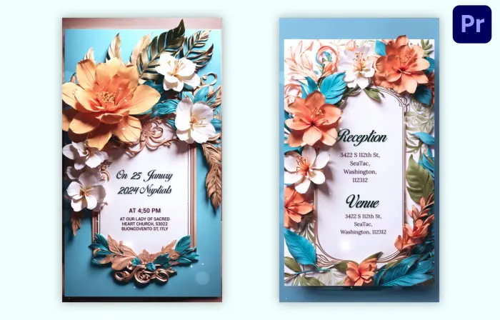 Premium 3D Floral Wedding Invitation Ig Story